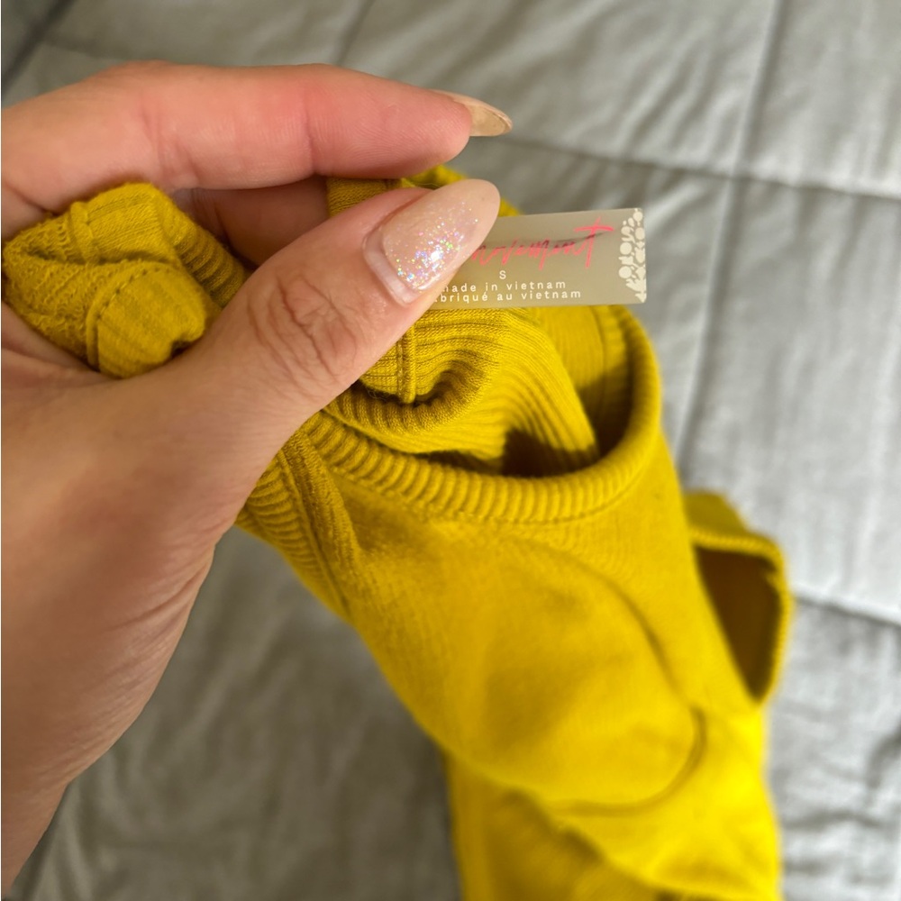 Free People Yellow Fitted Peplum Tank Top - Picture 3 of 3